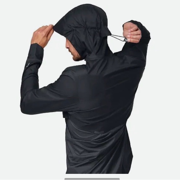 On Cloud Weather Jacket Lightweight Hooded, Black/Grey, Mens Size Medium - Picture 3 of 11